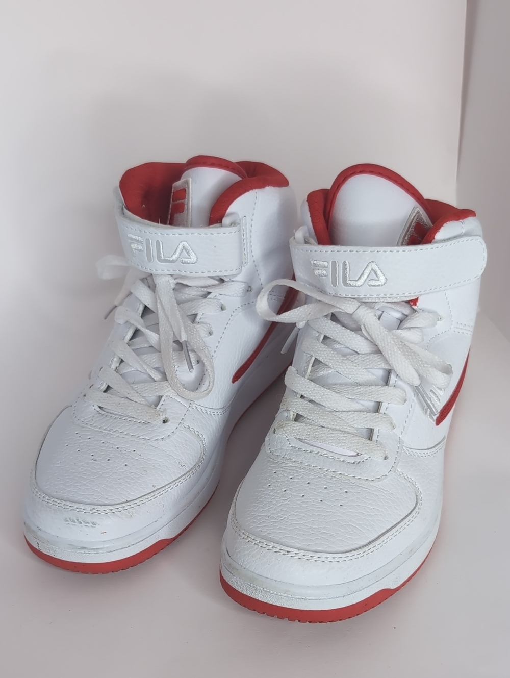 FILA White & Red High-Top Sneakers
